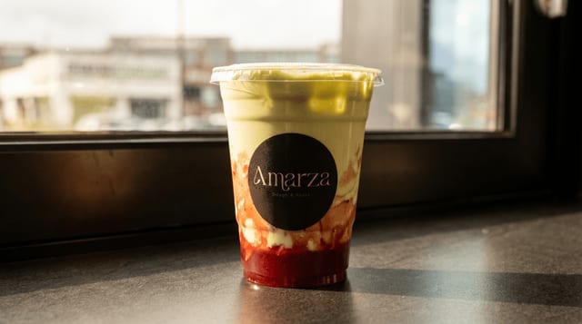 Strawberry Iced Matcha.